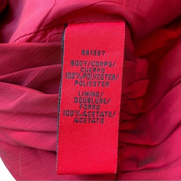 JS Collections One Shoulder Ruffle Pleated Ruched Formal Dress Maroon Red Size 4 - Picture 6 of 7